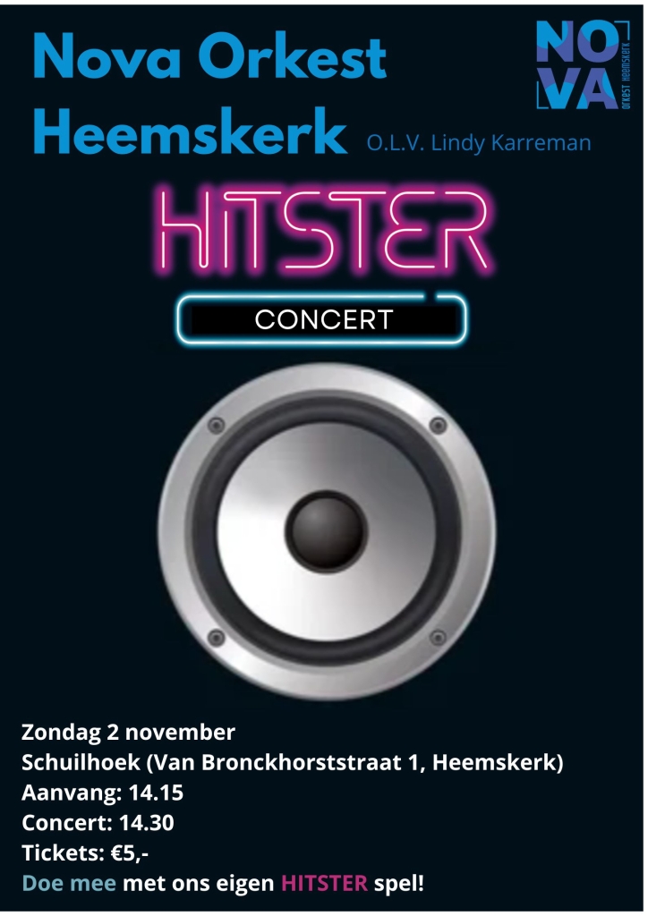 Poster Hitsterconcert Nova Orkest Heemskerk